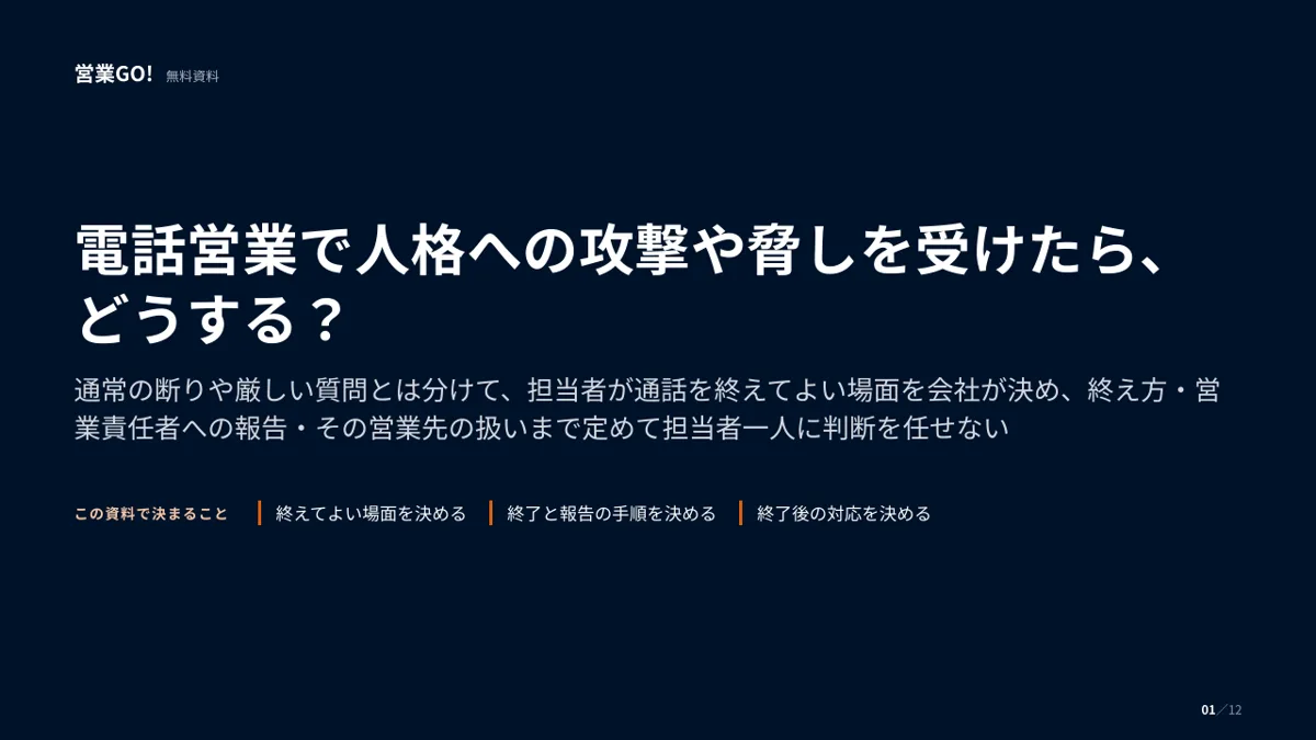 電話営業で人格への攻撃や脅しを受けたら、どうする? 表紙