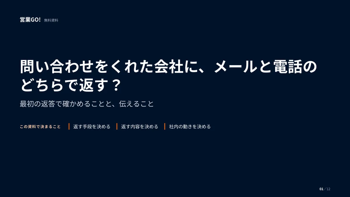 問い合わせをくれた会社に、メールと電話のどちらで返す? 表紙
