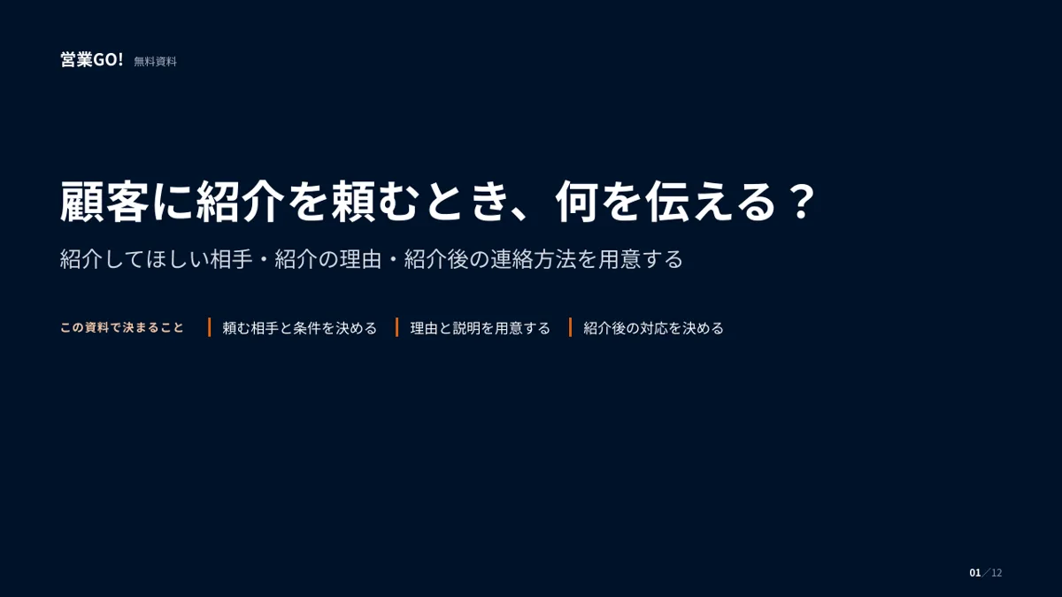 顧客に紹介を頼むとき、何を伝える? 表紙